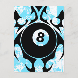 billiards. tribal. postcard
