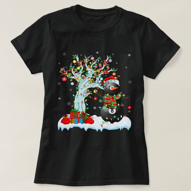 Billiards USA American Flag Billiard Player Snooke T-Shirt (Design Front)