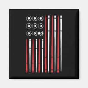 Billiards Usa American Flag Patriotic Pool Player Magnet