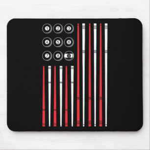 Billiards Usa American Flag Patriotic Pool Player Mouse Pad