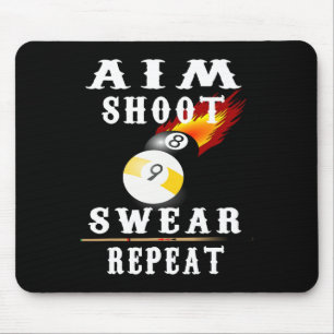 Billiards Vintage Retro Pool Mouse Pad