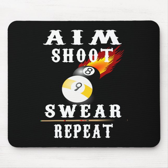 Billiards Vintage Retro Pool  Mouse Pad (Front)