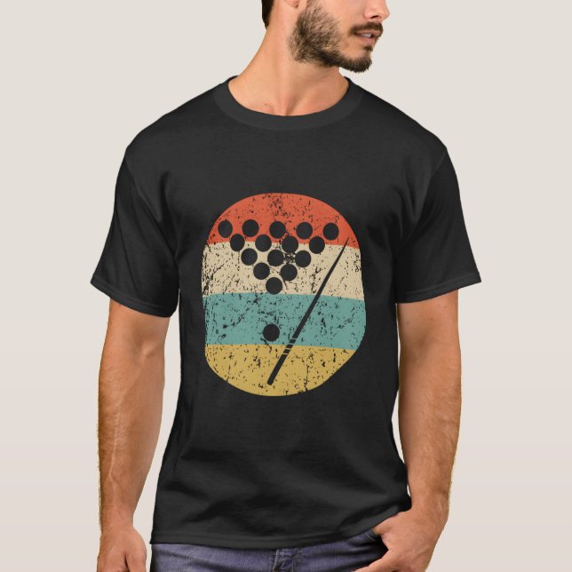 Billiards Vintage Retro Pool T-Shirt (Front)