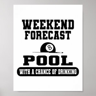 Billiards Weekend Forecast Billiard Pool Players F Poster