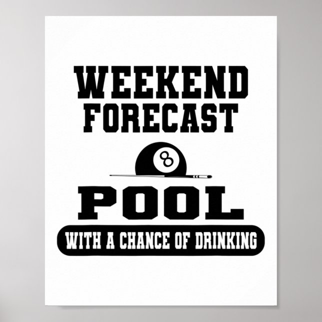 Billiards Weekend Forecast Billiard Pool Players F Poster (Front)