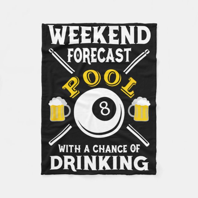 Billiards Weekend Forecast Pool With A Chance Of D Fleece Blanket (Front)