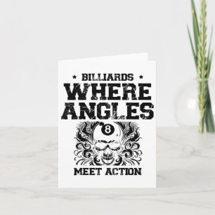 Billiards Where Angles Meet Action Billiard Cue Po Card
