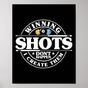 Billiards Winning Shots 8 Ll Men Women Pool  Poster