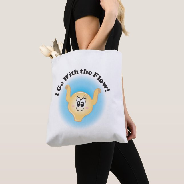 Billie Bladder "I Go With The Flow" Tote Bag (Close Up)