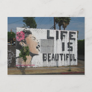 Billie Holiday Street Art Postcard