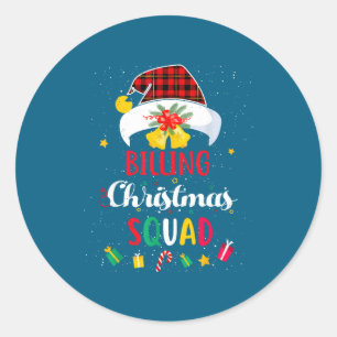 Billing Christmas Squad Santa Hat Billing Speciali Classic Round Sticker