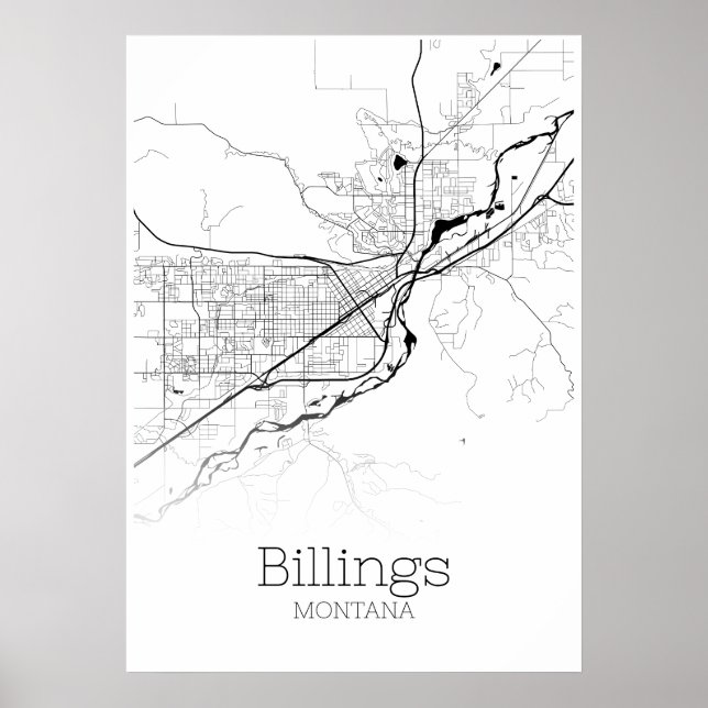 Billings Map - Montana - City Map Poster (Front)
