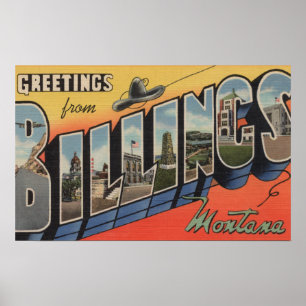 Billings, Montana - Large Letter Scenes 2 Poster