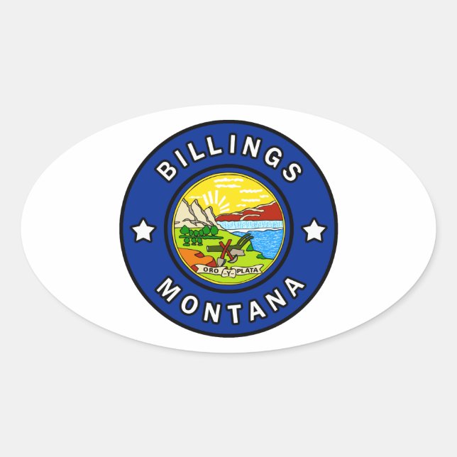 Billings Montana Oval Sticker (Front)