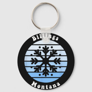 Billings Montana Snowflake Christmas Winter Souven Key Ring