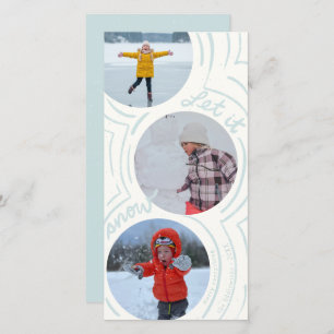 Billowy Snow- Tall Holiday Photo Card
