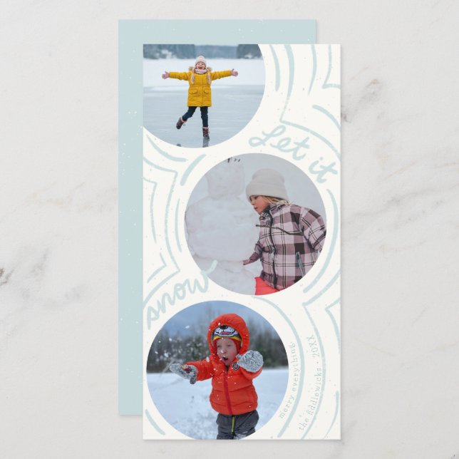 Billowy Snow- Tall Holiday Photo Card (Front/Back)
