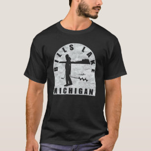 Bills Lake Ice Fishing Michigan T-Shirt