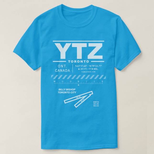 Billy Bishop Toronto City Airport YTZ T-Shirt (Design Front)