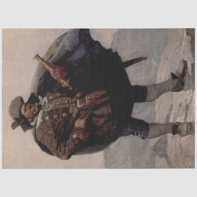 “Billy Bones” Pirate Painting by NC Wyeth Tissue Paper (Front)