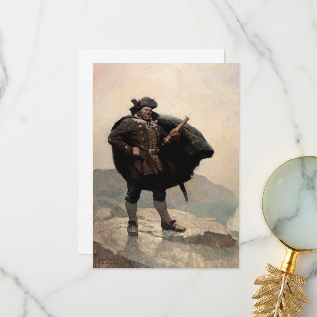 Billy Bones, Treasure Island by N. C. Wyeth Thank You Card (Front/Back In Situ)