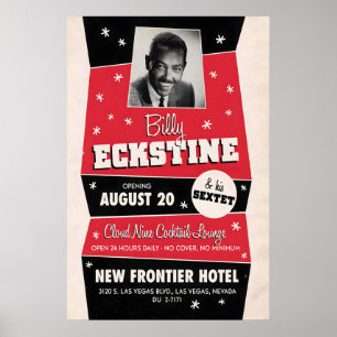 Billy Eckstine jazz poster - No Cover, No Minimum