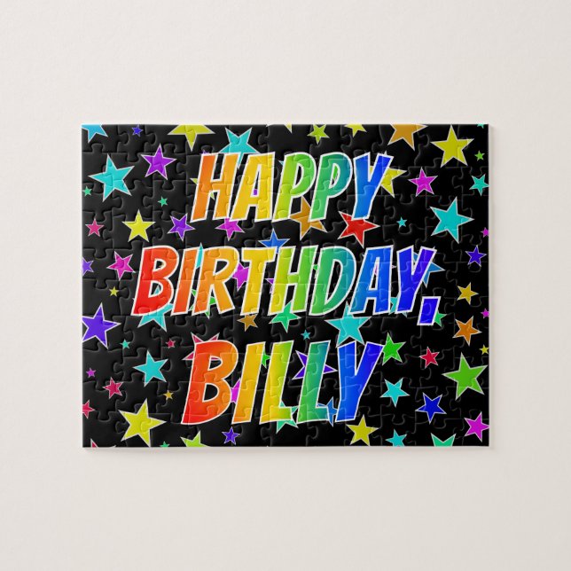 "BILLY" First Name, Fun "HAPPY BIRTHDAY" Jigsaw Puzzle (Horizontal)