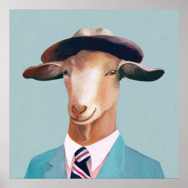Billy Goat_Funny Goat Canvas| Goat Home Decor (Front)