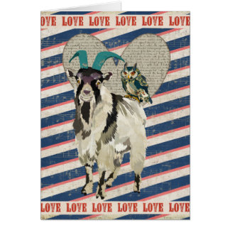 Billy Goat & Owl Love Card
