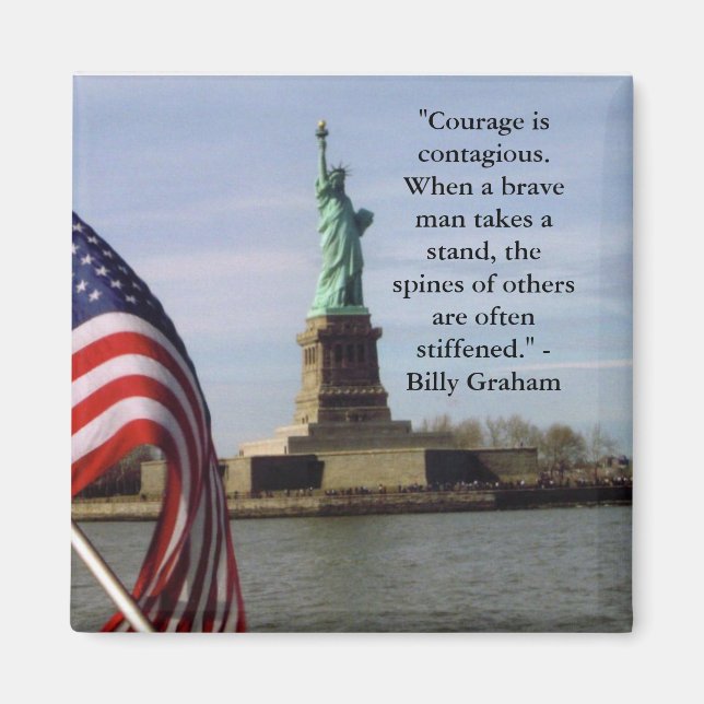 Billy Graham Courage Quote on Magnet (Front)