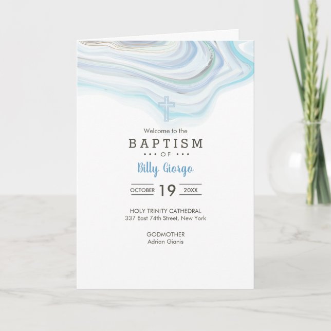 Billy Greek Orthodox Church Baptism Program Programme (Front)