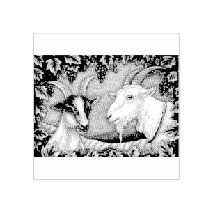 BILLY & KID NAPA VALLEY GOATS RUBBER STAMP
