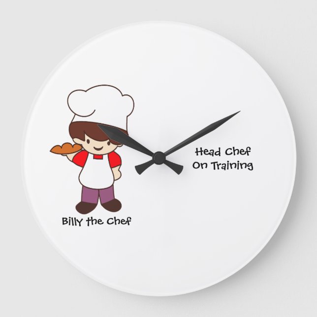 Billy the Chef Masterchef Print  Large Clock (Front)