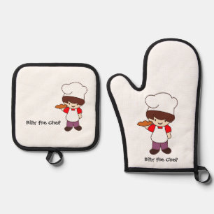 Billy the Chef Masterchef Print Oven Mitt & Pot Holder Set