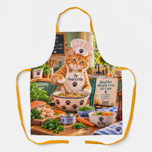 Billy the Food Critic   Funny Orange Tabby Cat Apr Apron