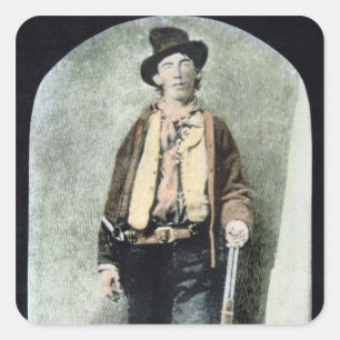 Billy the Kid (coloured engraving) Square Sticker