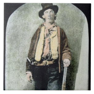 Billy the Kid (coloured engraving) Tile