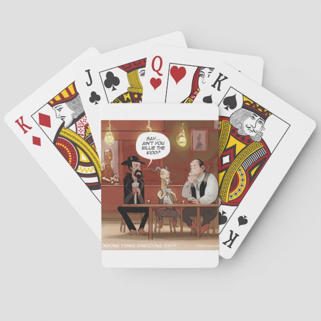 Billy The Kid? Funny Goat Cartoon Playing Cards (Back)