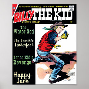 Billy the Kid Outlaw 🌟 Vintage Western Comic  Poster