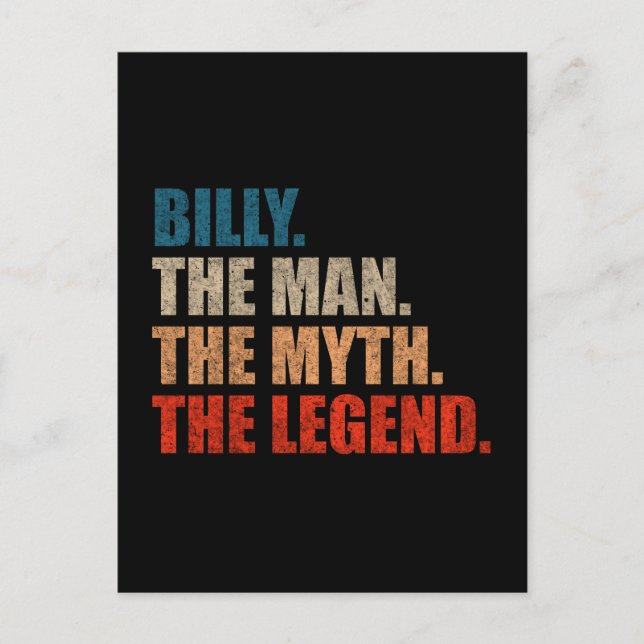Billy The Man The Myth The Legend Postcard (Front)