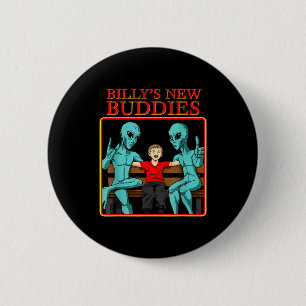 Billy's New Buddies Vintage Alien Shirt - Retro Al 6 Cm Round Badge