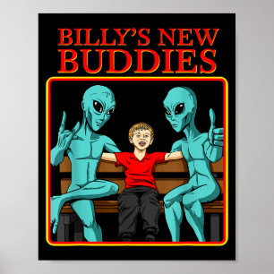 Billy's New Buddies Vintage Alien Shirt - Retro Al Poster