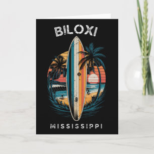 Biloxi Beach Mississippi Men Women Surfing Card