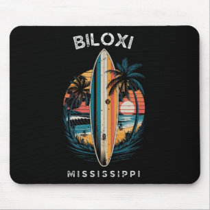 Biloxi Beach Mississippi Men Women Surfing Mouse Pad