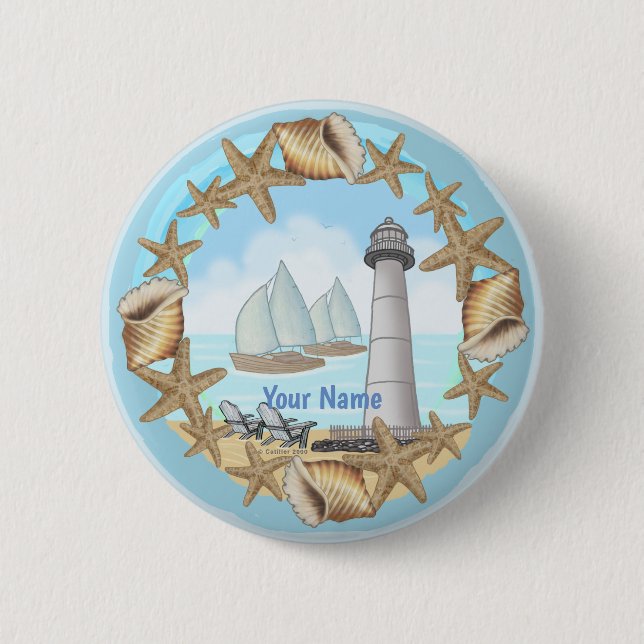 Biloxi Lighthouse  6 Cm Round Badge (Front)