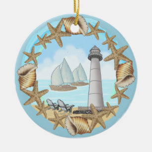 Biloxi Lighthouse Ceramic Tree Decoration