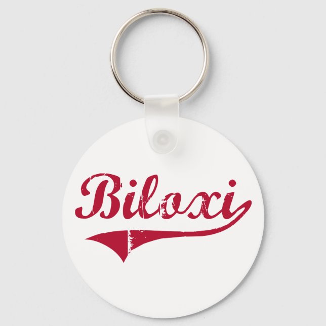 Biloxi Mississippi Classic Design Key Ring (Front)