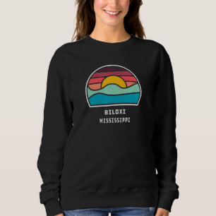 Biloxi Mississippi Cool Minimalist Ocean Wave Sweatshirt