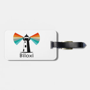 Biloxi Mississippi Lighthouse Rainbow Luggage Tag