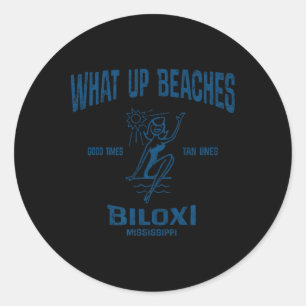 Biloxi Mississippi Ms Funny Vintage Beaches Tee Classic Round Sticker